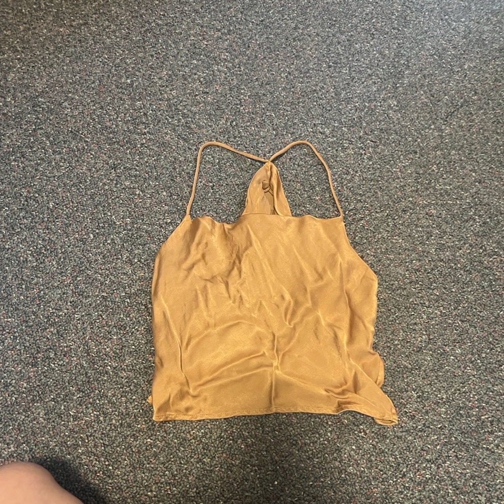 Women's Gold Halter Top